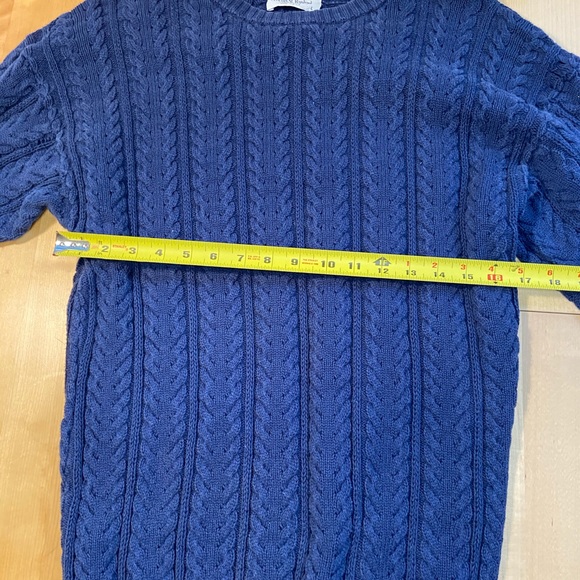 Vtg Tricots St. Raphael! Blue Cable Knit Mens Sz L - Picture 3 of 8